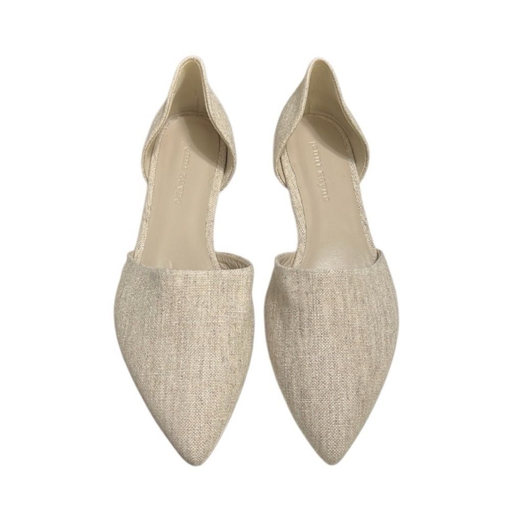 Jenni Kayne Natural Linen d’Orsay Flats Size 39